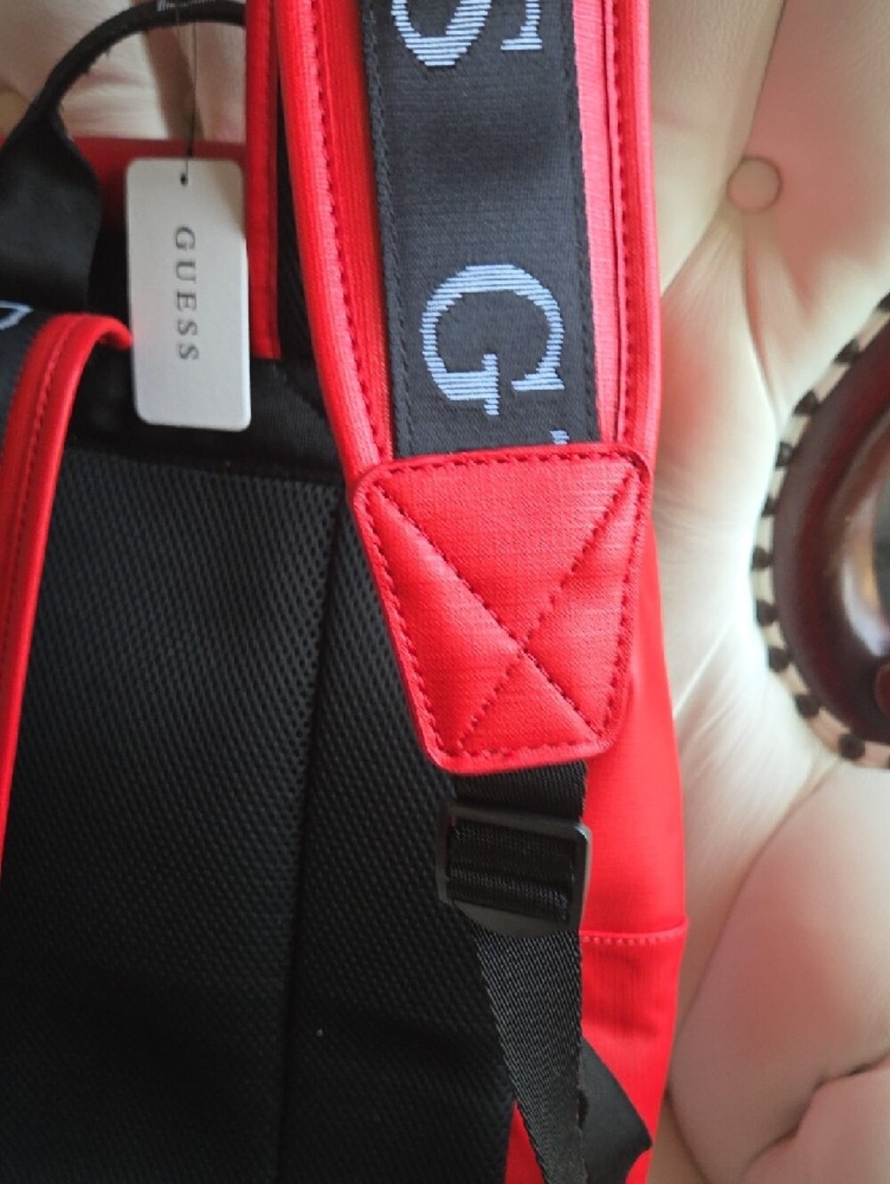 GUESS Red Logo Backpack - Picture 6 of 6
